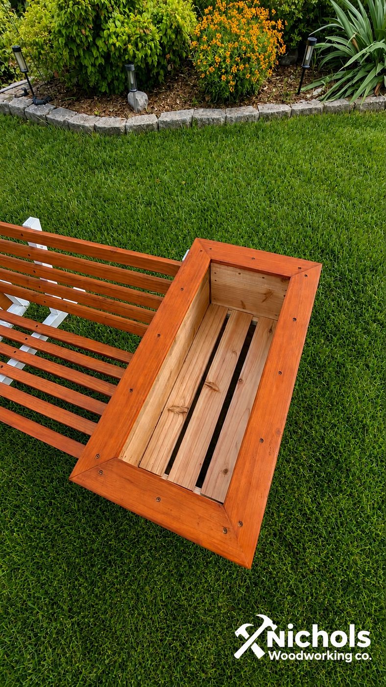 Removable cedar insert inside the Harlow planter box