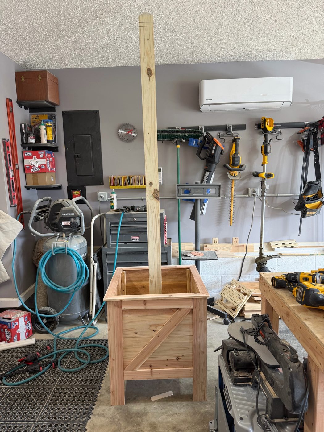 Cedar planter boxes in production